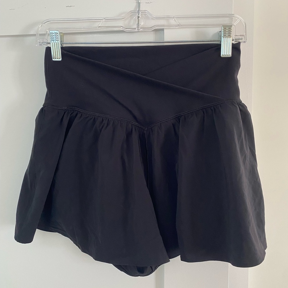 aerie Black Real Me Crossover Flowy Short